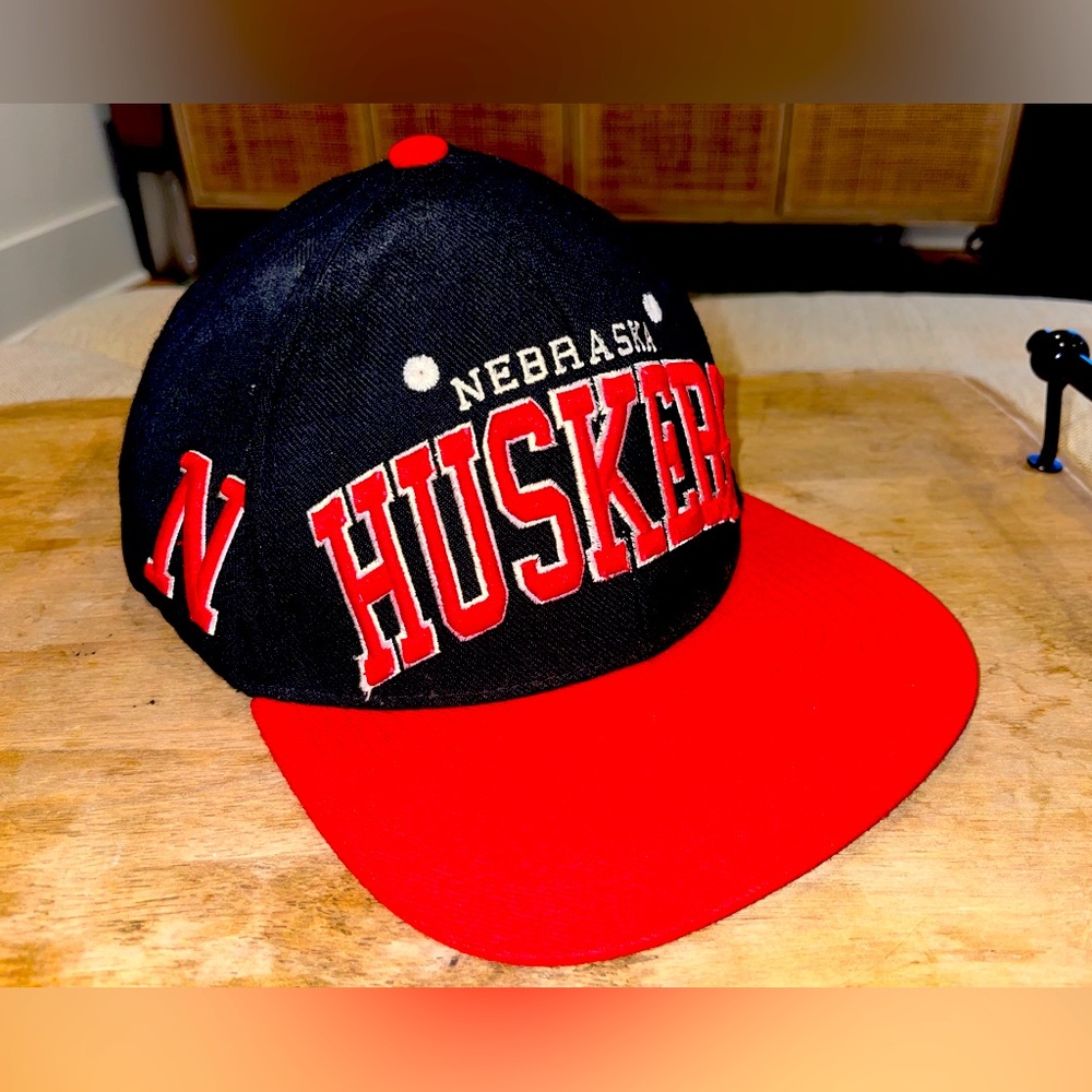 Vintage Nebraska Cornhuskers Zephyr Snapback Cap - Black & Red 90’s